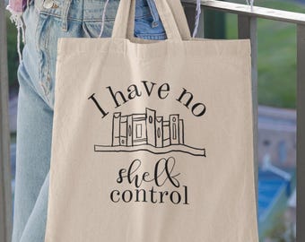 Bolsa de libros, regalo divertido para ratones de biblioteca y lectores ávidos, bolsa de yute para biblioteca, bolsa de yute de algodón, No tengo control sobre los estantes