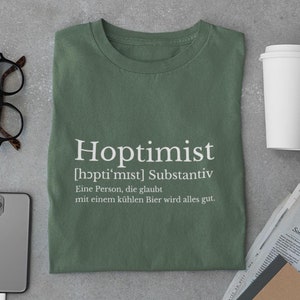 T-shirt minimaliste Hoptimist, t-shirt humoristique unisexe, cadeau bière, pour petit ami, papa, homme, pour lui, fête des pères