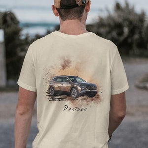 Custom Car T-Shirt with Your Vehicle Backprint, Personalized Gift for Car Enthusiasts, Christmas gift for men, Individual Car Gift for him