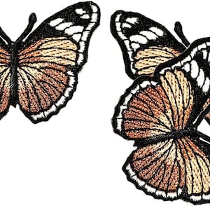 Truly Small Brown Butterfly Cartoon Sticker Embroidery Ideal for Your Clothes Jeans Hats Jackets Shirts Patches Embroidered Patch (3 pieces)