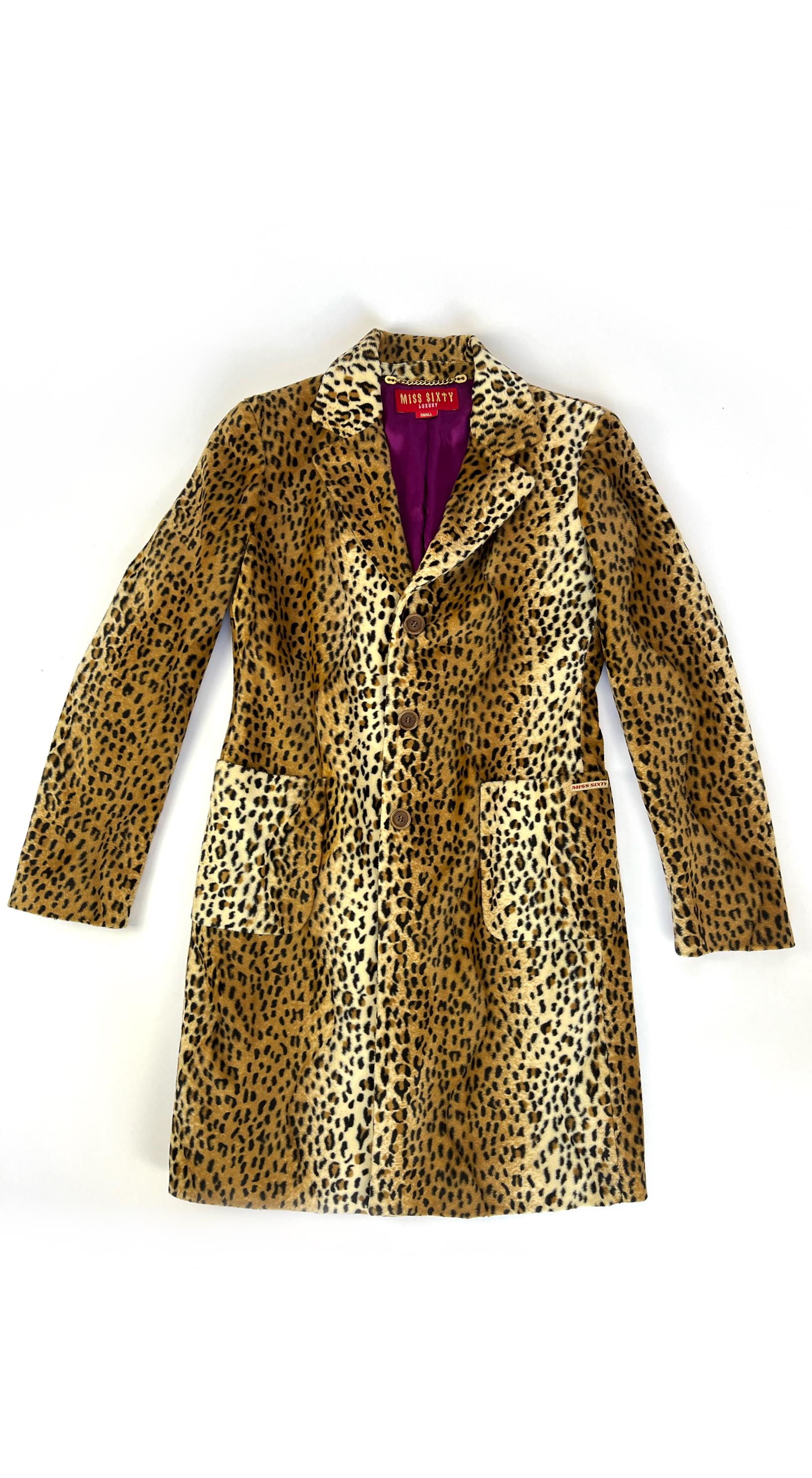 ジャケット・アウター custom culture leopard jacket 00s y2k Miss Sixty ~ Y2k Fuzzy Leopard Coat - Etsy