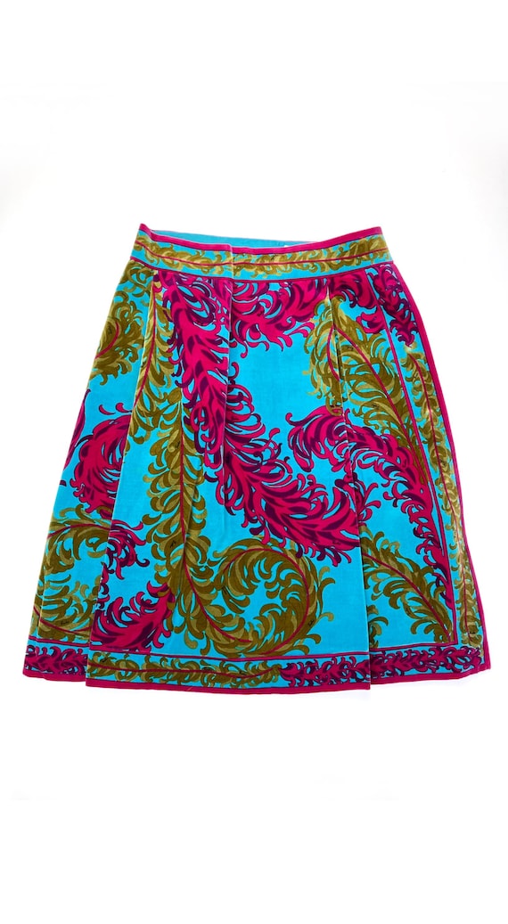 EMILIO PUCCI フラワープリント スカート Emilio Pucci ~ 1960s Radiant Floral Velvet Skirt - Etsy