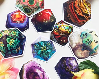 Pegatina de dados D20