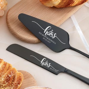 Gegraveerde taartmessenset, gepersonaliseerde taartmessenset voor de bruid, zilveren taartserverset, gepersonaliseerde taartsnijset, verjaardagscadeau voor de bruiloft