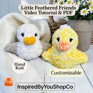 Chunky Knit Seagull Pattern: Finger Knit Bird/Duck Tutorial (PDF Download)