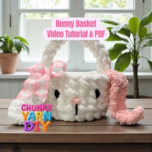 Chunky Yarn Bunny Basket Tutorial – Hand Crochet Video Guide + Bonus Handle Tutorial