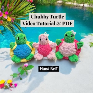 Tortuga Gordita Tejida: Animal Tejido a Dedo - Video Tutorial (Descarga Digital)