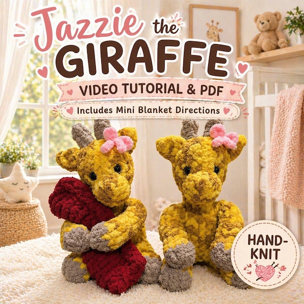 Chunky Knit Giraffe Pattern: Finger Knit Animal (Full Video Tutorial)