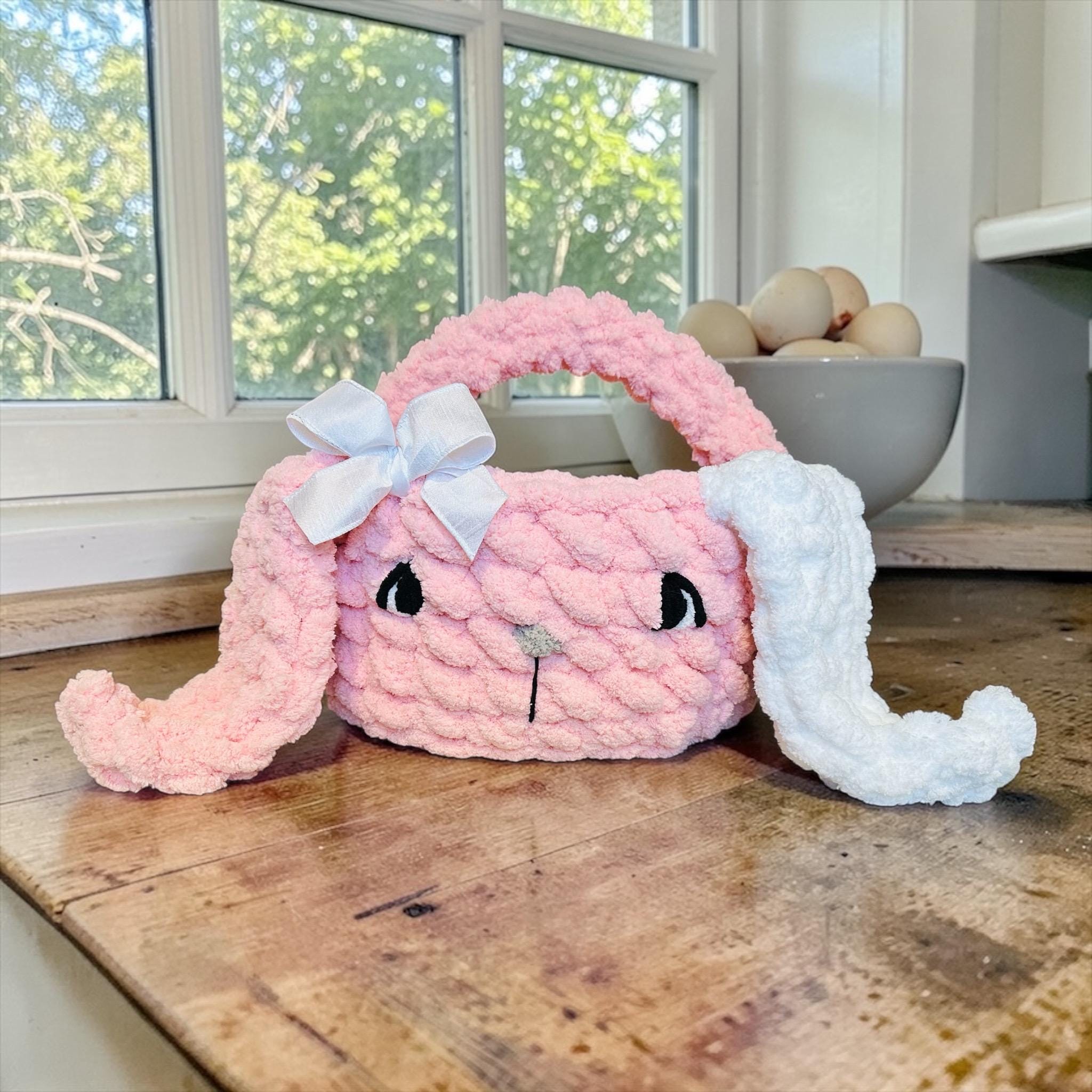 Chunky Yarn Bunny Basket Tutorial – Hand Crochet Video Guide +