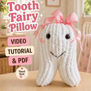 Finger Knit Tooth Fairy Pillow: Chunky Yarn, Video Tutorial (Digital Download)
