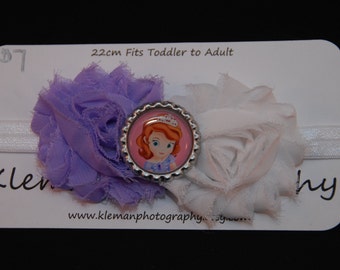 Toddler to Adult White Sofia the First Shabby Flower Headband-READY TO SHIP