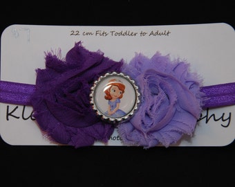 Toddler to Adult Purple Sofia the First Shabby Flower Headband-READY TO SHIP