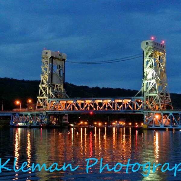 Houghton Drawbridge at Night Magnet-ready to ship