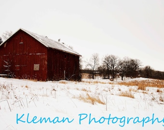 Old Barn in Winter #10 Greeting Card