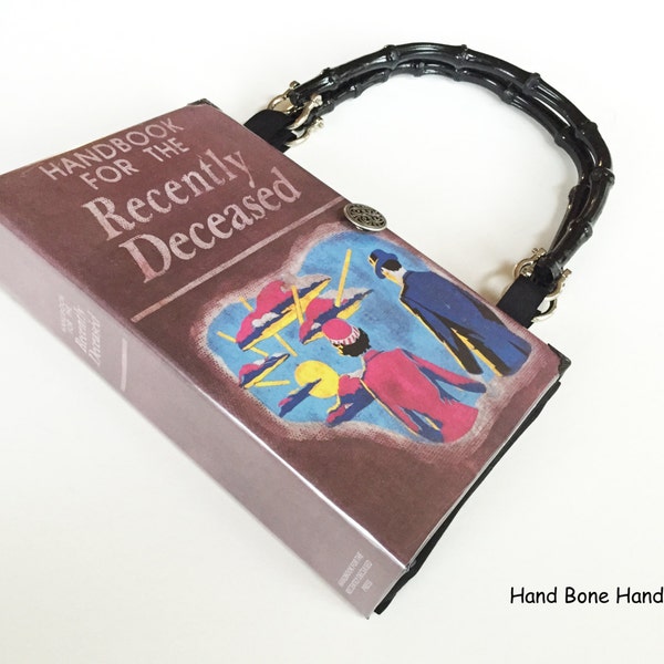 Handbook for the Recently Deceased Recycled Book Purse - Spirit Guide Book Cover Purse - Beetlejuice Book Clutch