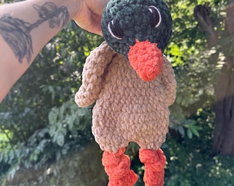 Crochet Mallard Duck Snuggler: Handmade Baby Security Blanket