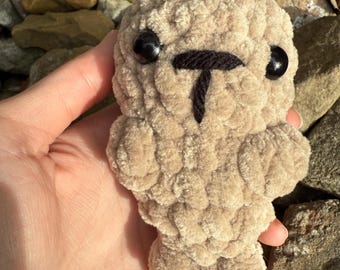 Crochet Seal Pocket Pal Plush Handmade Stuffed Animal