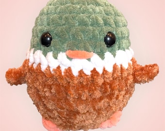 Crochet Mallard Duck Plushie Handmade Stuffed Animal Bird Gift for Kids