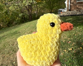 Crochet Rubber Duck Plushie Handmade Stuffed Animal Gifts for Kids Easter Gift