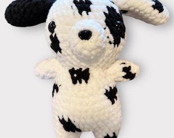 Crochet Dalmatian Plushie Handmade Spotted Dog Stuffed Animal