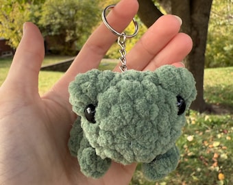 Crochet Frog Keychain Handmade Plush Bag Charm Accessory