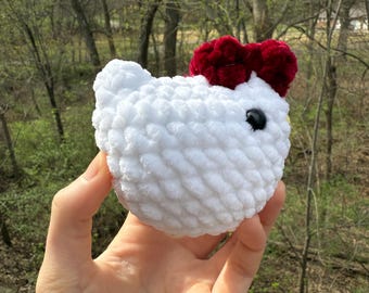 Crochet Chicken Plushie Pocket Pal Hen Stuffed Animal Gift For Chicken Lovers