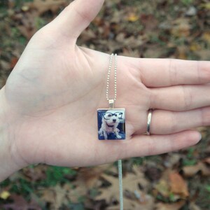 Custom Instagram Photo Necklace Keepsake Photo Jewelry Hipstamatic Photo Necklace Custom Photo Jewelry Dog Photo Necklace image 4