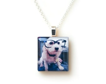 Custom Photo Scrabble Pendant - Fur Baby Personalized Jewelry - Photo Necklace - Custom Photo Jewelry