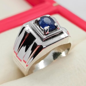 2 Carat Natural Blue Ceylon Sapphire Sterling Silver 925 Handmade Real Blue Sapphire Ring, Sapphire Ring September Birthstone Sapphire Ring