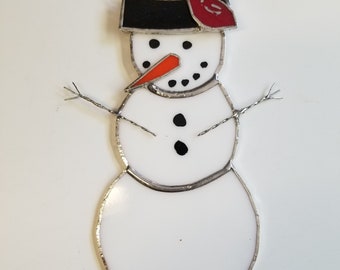 stained glass snowman