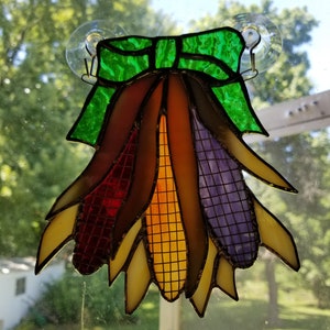stained glass Indian corn