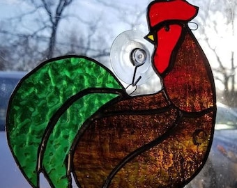 stained glass rooster