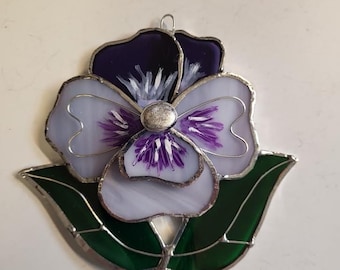 Stained glass pansy purple