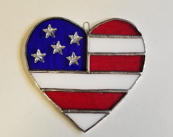 Stained glass heart flag