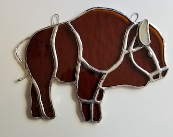 stained glass buffalo