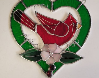 stained glass cardinal