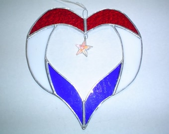 stained glass patriotic heart