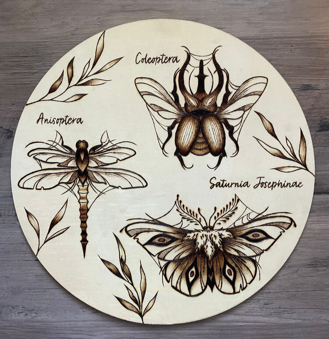 Insect Pyrography Wooden Painting - Etsy