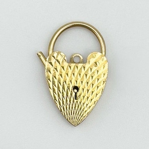 Vintage 9ct Gold Heart Padlock Pendant | Hallmarked London 1969 Charm