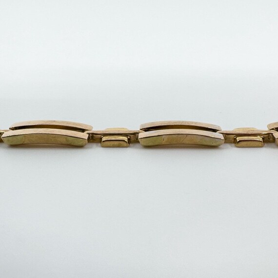 Vintage 9ct Rose Gold Rectangular Link Bracelet 7… - image 3