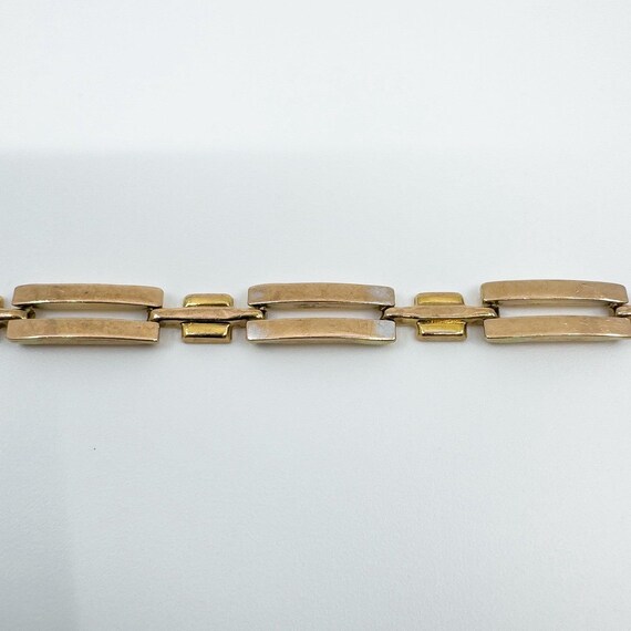 Vintage 9ct Rose Gold Rectangular Link Bracelet 7… - image 8