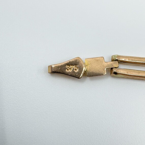 Vintage 9ct Rose Gold Rectangular Link Bracelet 7… - image 9