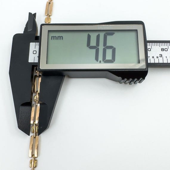 Vintage 9ct Rose Gold Rectangular Link Bracelet 7… - image 11