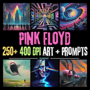 250+ Pink Floyd Band Vintage Pop Art Poster + Hinweise | Digital Download Musik Wand Kunst | Retro 90er Jahre Band Dekor