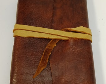 Brown Leather Journal 9 x 6"with tie - great for dreams, travel stories and sketching