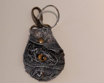 Leather Key Ring - corpsed mummy or mark your luggage in style