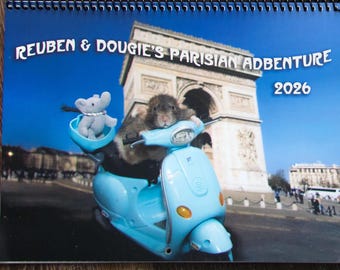 Calendario de aventuras parisinas de Reuben y Dougie para 2026