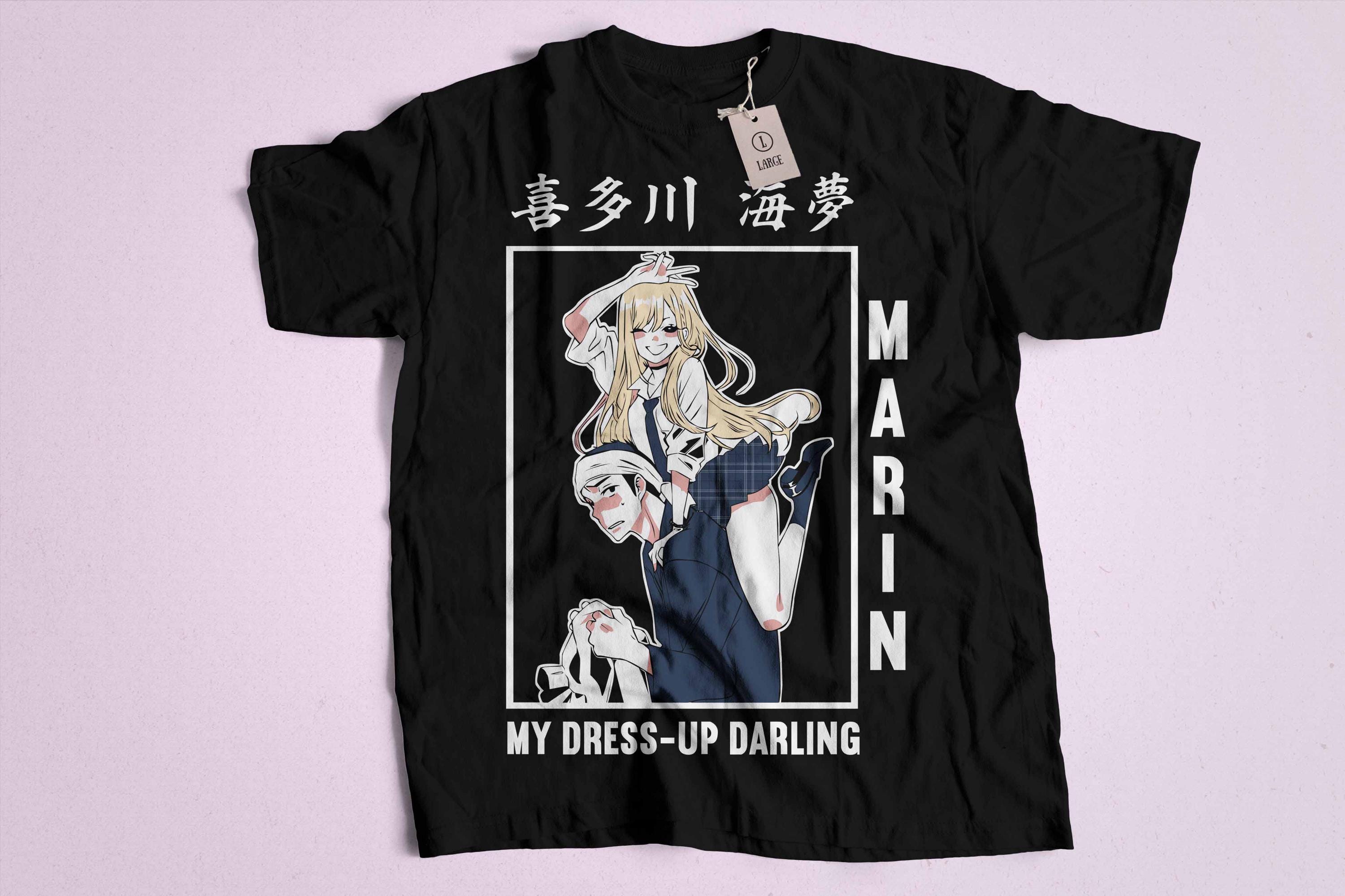 dress up darling shirt Marin Kitagawa T-Shirt My Dress Up Darling Anime Lovers Black T-Shirt All  Size