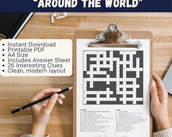 Travel Themed Crossword Puzzle: Around the World