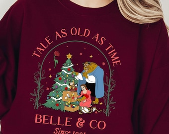 Beauty and the Beast Christmas Sweatshirt: Tale As Old As Time Holiday Crewneck
